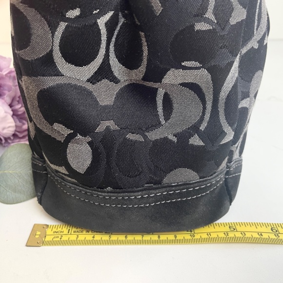 Coach Black Sateen Monogram Turn-lock Leather and Suede Satchel, F06Q-10145 - Picture 14 of 16